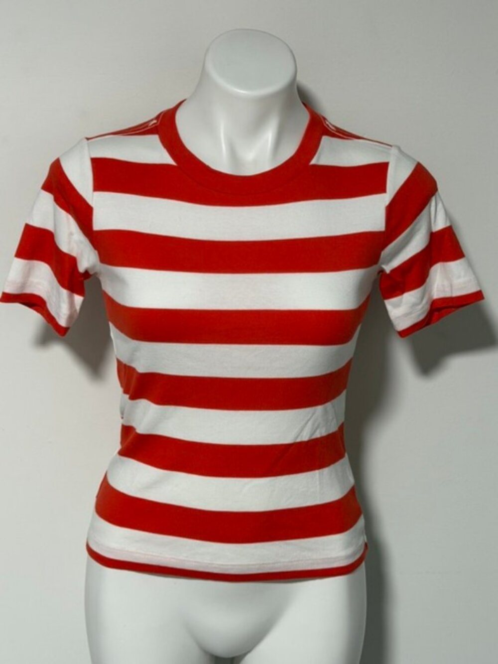 DARLING RED AND WHITE STRIPED TOP WOMENS XS